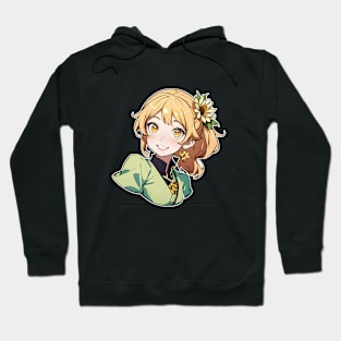 Cute happy anime girl in summer series Hoodie